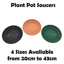 Plant Pot Saucer Round Strong Plastic Base Water Drip Tray Saucers 20 27 32 43cm