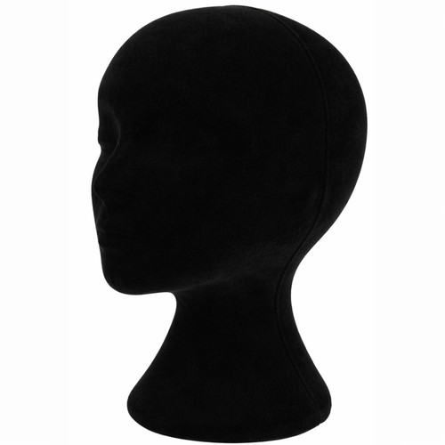Black mannequin head stable - black,