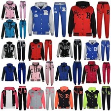 A2Z 4 Kids Girls Boys Baseball Tracksuit NYC FOX Hoodie With Bottom Jogger 2-13Y