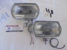 LUCAS FT8 Fog Light Pair, Lens Marked "ENGLAND", All Chrome Metal Housings