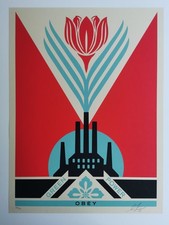 Shepard Fairey - Green Factory Red Numbered and Limited Edition 289/350