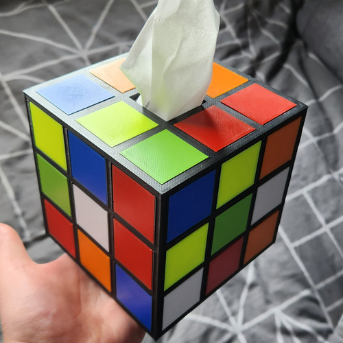 Rubiks cube style tissue box - cube,