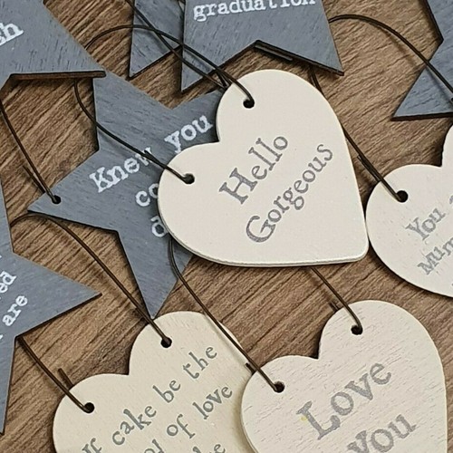 Mini wooden hearts stars - wooden,
