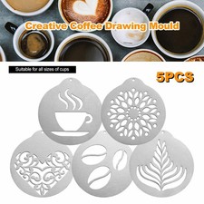 5 Pcs Coffee Stencils -