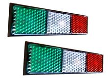 ITALIAN FLAG REFLECTOR STICKER X2 VESPA LAMBRETTA FIAT LANCIA DUCATI APRILIA