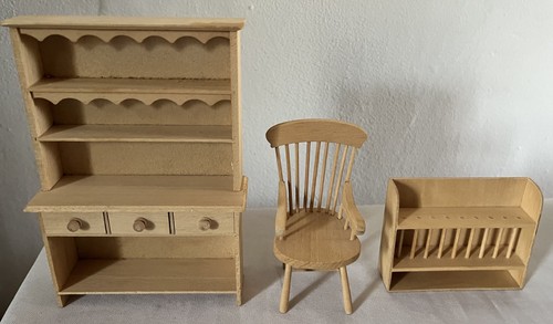 Vintage dolls house pine - vintage,