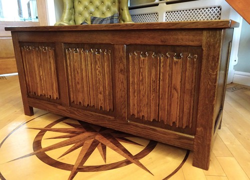 Antique style oak three panel - antique,