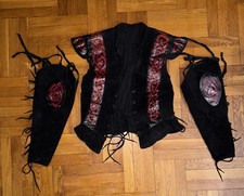 Black & Red Suede Leather