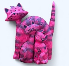 Set of 3 Farmyard Fun Cats Red Artforum Tabitha Kittens Statues Cat Figurines
