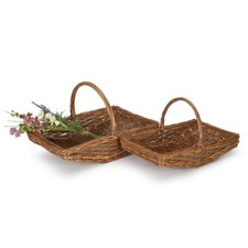 Garden Trug Harvesting Basket Flowers Veg Fruit Unpeeled Double Steamed Willow