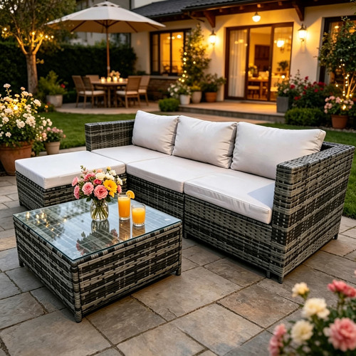 Garden rattan furniture set - garden,