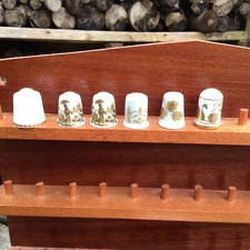 Mixed Lot Of 6 Gold & White China Thimbles Noritake Sutherland Limoges Franklin