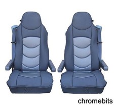 2 X PREMIUM GREY COMFORT PADDED SEAT COVERS CUSHIONED FOR SCANIA 4 G P R series