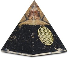 Black Tourmaline Orgonite Pyramid EMF Healing Crystal Meditation Positivity