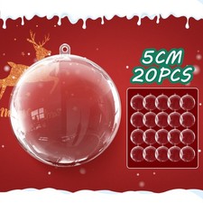 Christmas Fillable Balls Tree Clear Plastic Sphere Hanging Baubles 5CM-8CM-10CM