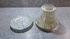 Yankee Candle Mosaic Glass Candle shade and tray set COLLECTION ONLY