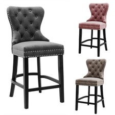 1/2x Kitchen Breakfast Bar Stool Dining Bar Chairs Pub Bar High Stools With Back