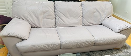 Light gray leather seater - gray,