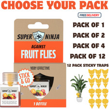 Super Ninja Fruit Fly Trap Highly Effective for Kitchen Meal Flies 1 To 12 Pack