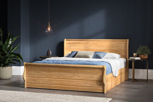 Rutland solid oak ottoman - oak,