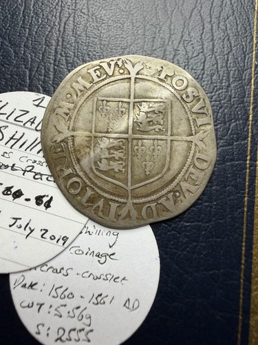 Elizabeth silver shilling - elizabeth, i
