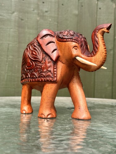 Hand carved wooden elephant - carved,