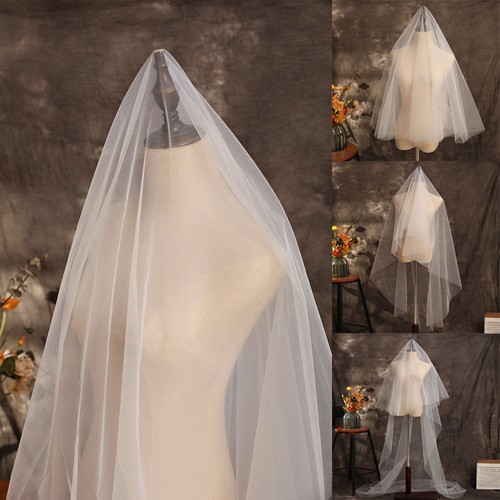 White wedding veil long - veil, photo