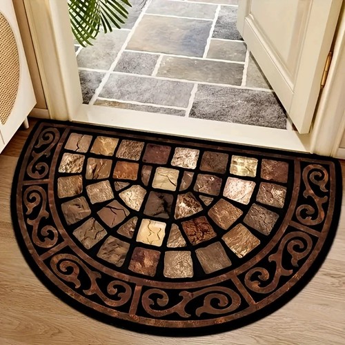 Half moon outdoor door mat - half,