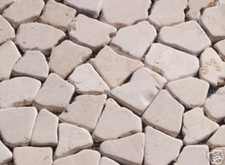 1 m2 White / Cream Interlocking Marble Mosaic tiles for floor & walls .