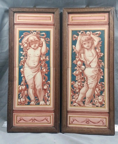Pair antique victorian framed - pair,