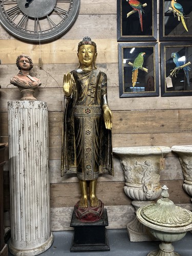 Large wooden buddha figure - large,
