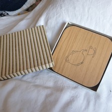 Vtg 60s 70s Teapot Stand Trivet Laminate Boxed Retro