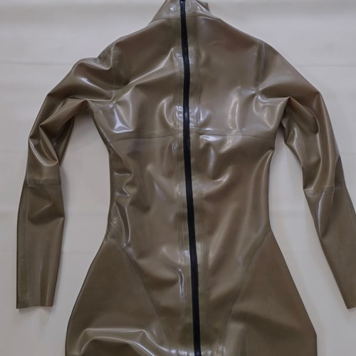 Gold latex rubber - , catsuit