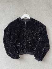 BNWT Zara Black Sequin Bomber
