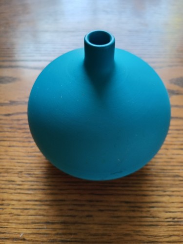 Small turquoise pottery vase - small,