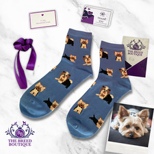 YORKSHIRE TERRIER SOCKS 2 PAIRS UNISEX ONE SIZE FIT UK ADULT SIZE 5-11 EU 38-46