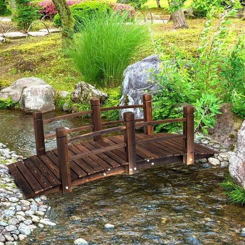 Quirky wooden garden bridge - wooden,