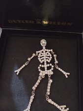 Butler and Wilson Gothic Skeleton brooch. Vintage and boxed. Halloween