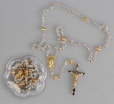 Beautiful Metal Rosary Gold & Silver Beads