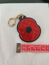 Red Poppy Keyring Bagtag