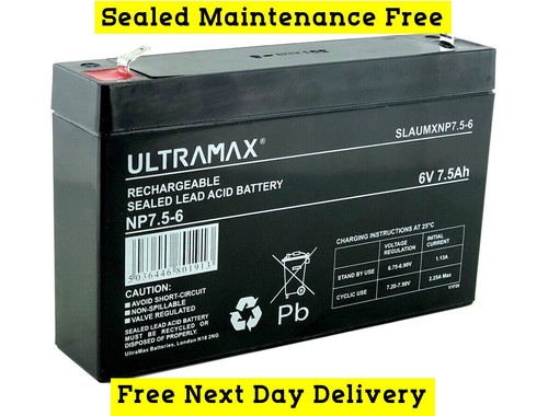 Ultramax 5ah 7ah battery - 6v,