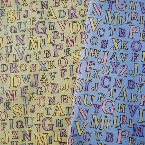 Vintage alphabet fabric - vintage,