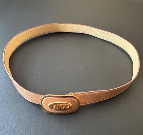 Gucci vintage belt tan leather - gucci,