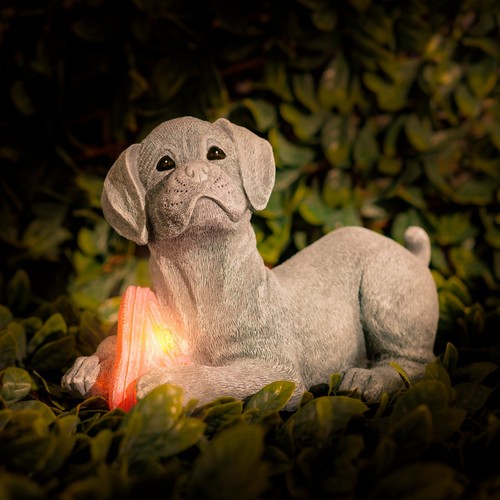 Large solar dog ornament - large,