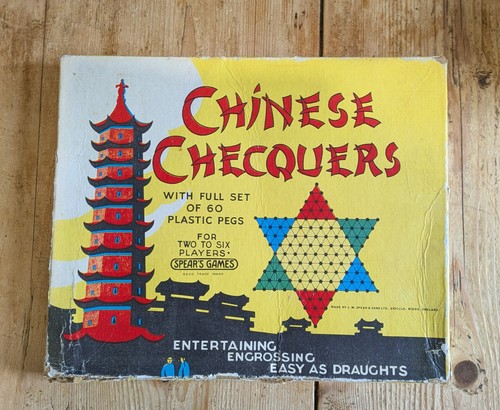 Vintage chinese checquers game - checquers,