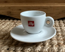 Illy Coffee Red Logo White Ceramic Espresso Cup & Saucer Set Spare Replacement
