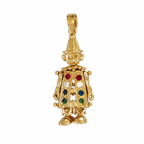 Genuine 9ct gold small clown - gold,