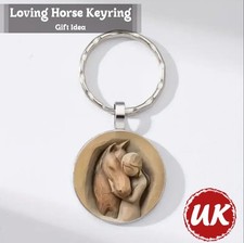 Horse Hugs Loves Horses Key Chain Key Ring Keyring Gift Idea UK Backpack Charm