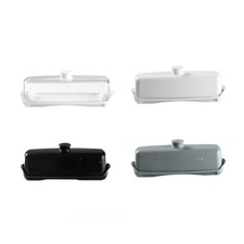 Compact Butter Dish with Spoon Practical Addition to Your Kitchen Black/Gray