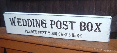 Wooden wedding post box - , cards